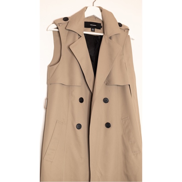 Vero Moda Belted Beige Sleeveless Trench Coat - S - Picture 2 of 4